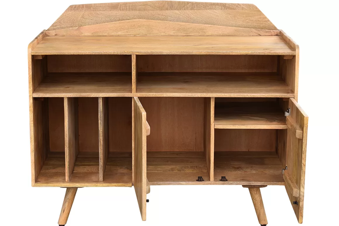 Miliboo Aufbewahrungsschrank Vinyl aus massivem Mangiholz MATAHARI