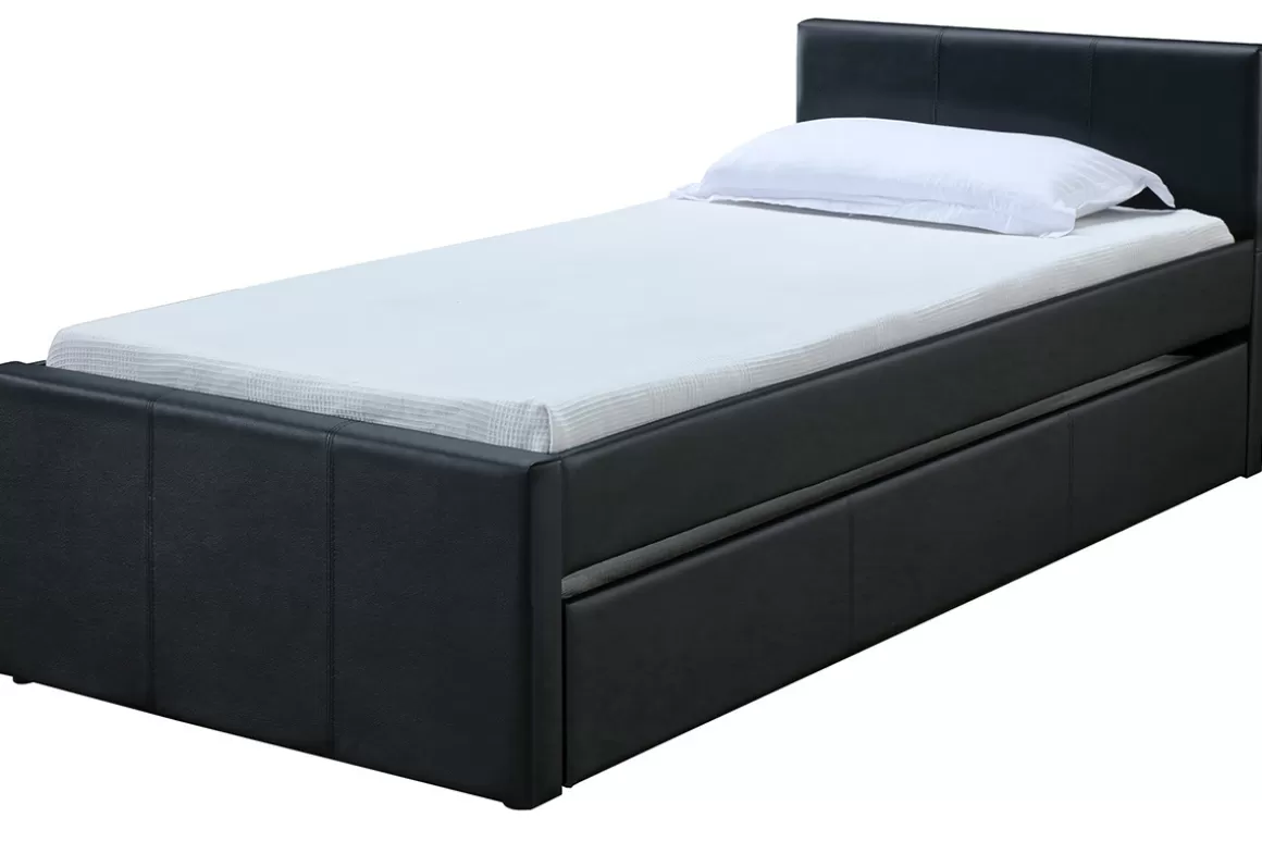 Kinder Miliboo Ausziehbett 90 x 195 cm Schwarz Matt MACCO