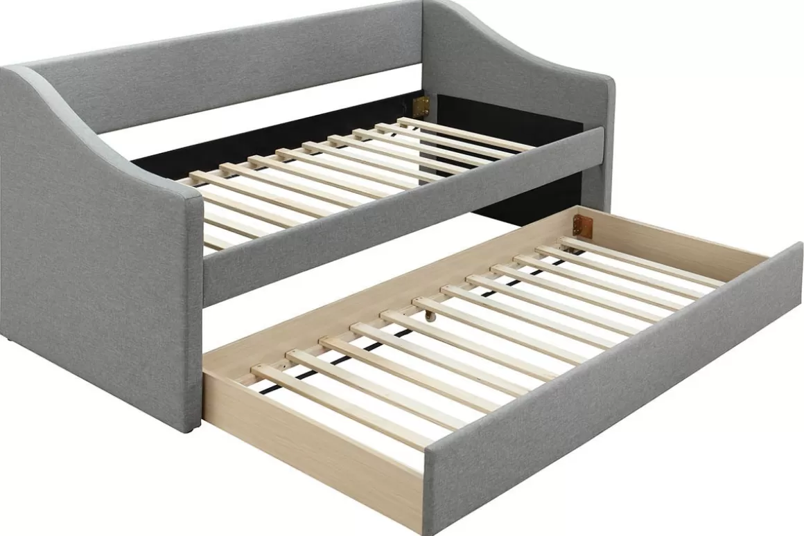 Kinder Miliboo Ausziehbett 190x90 cm Hellgrau BEKKER