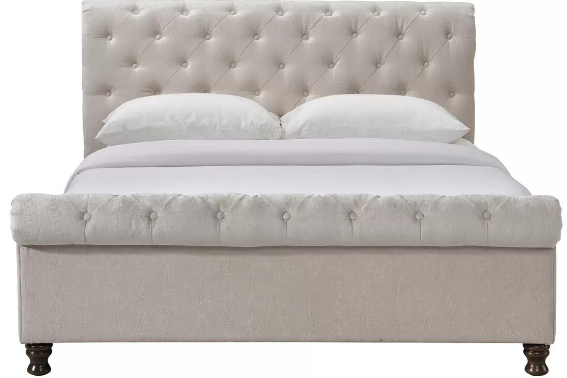 Miliboo Bett 2 Personen 160 cm x 200 cm Samt RILEY