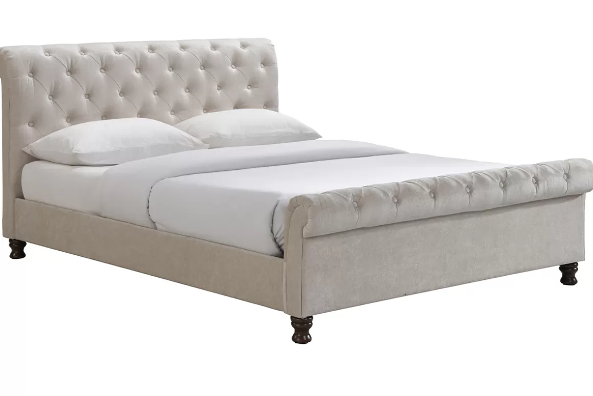 Miliboo Bett 2 Personen 160 cm x 200 cm Samt RILEY