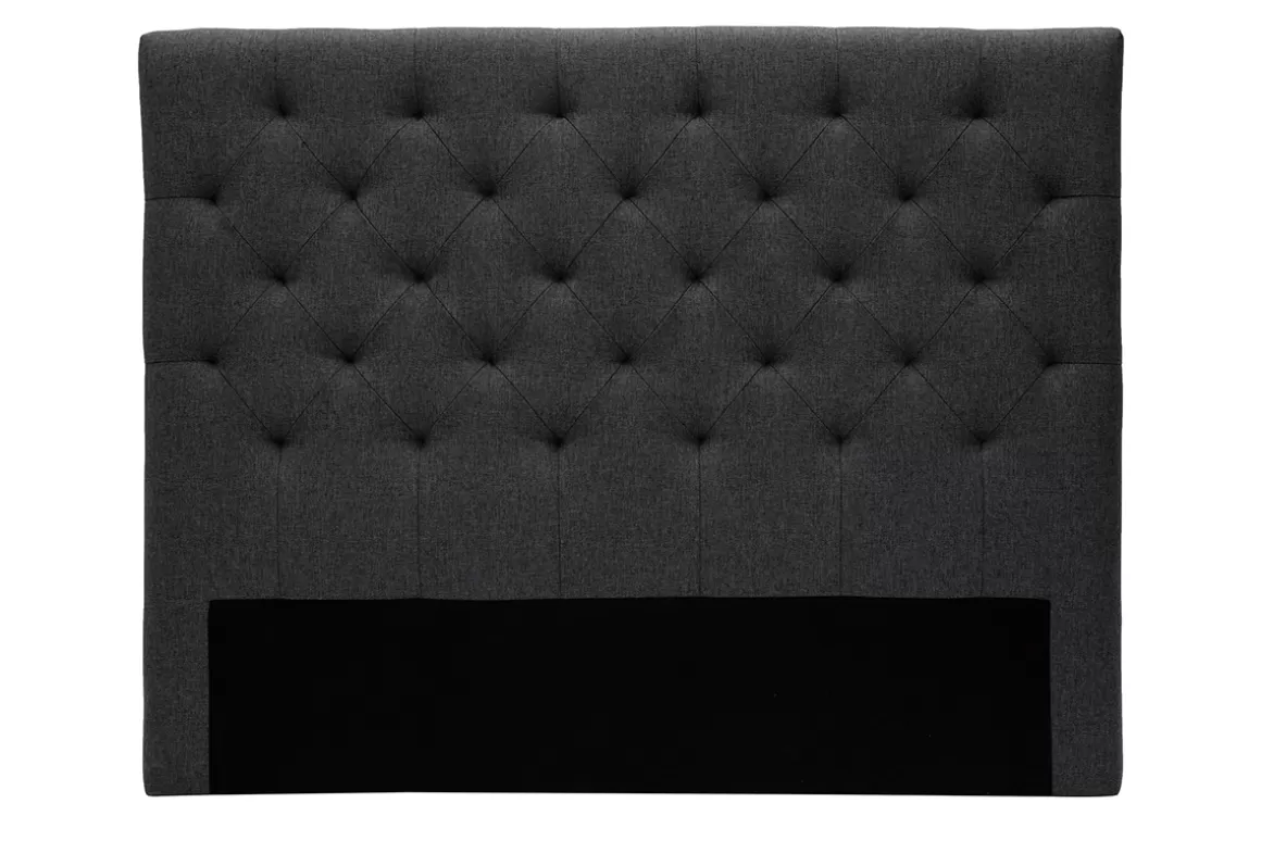 Miliboo Bettkopfteil, dunkelgrauer Stoff, 140 cm ENGUERRAND