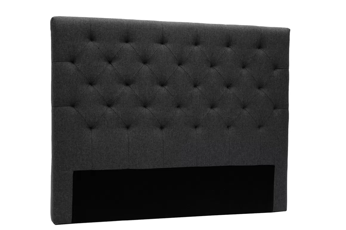 Miliboo Bettkopfteil, dunkelgrauer Stoff, 140 cm ENGUERRAND