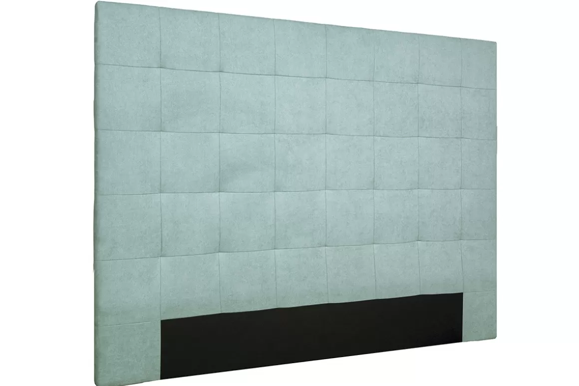 Miliboo Bettkopfteil, gepolstert, aus lagunengrünerem Stoff, 160 cm HALCIONA