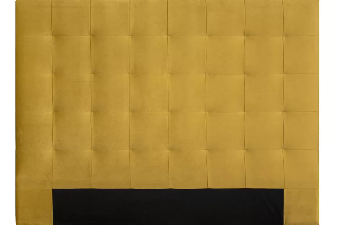 Miliboo Bettkopfteil, gepolstert, aus senfglebernem Stoff, 160 cm HALCIONA