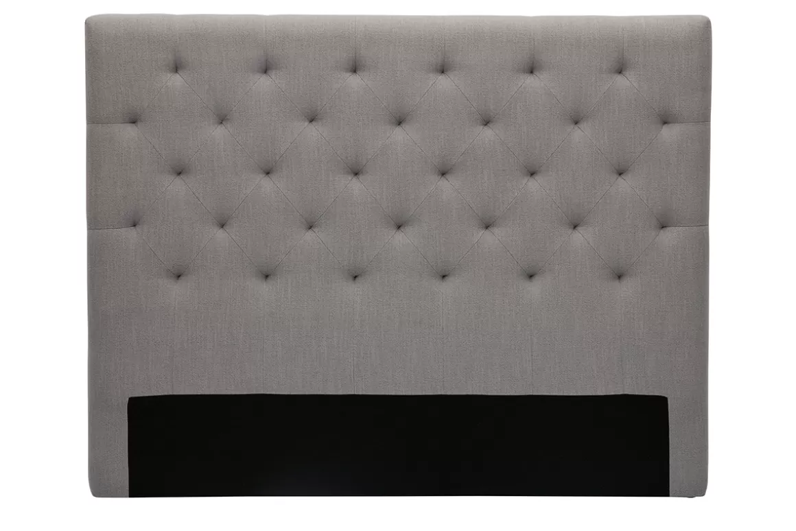 Miliboo Bettkopfteil, hellgrauer Stoff, 140cm ENGUERRAND