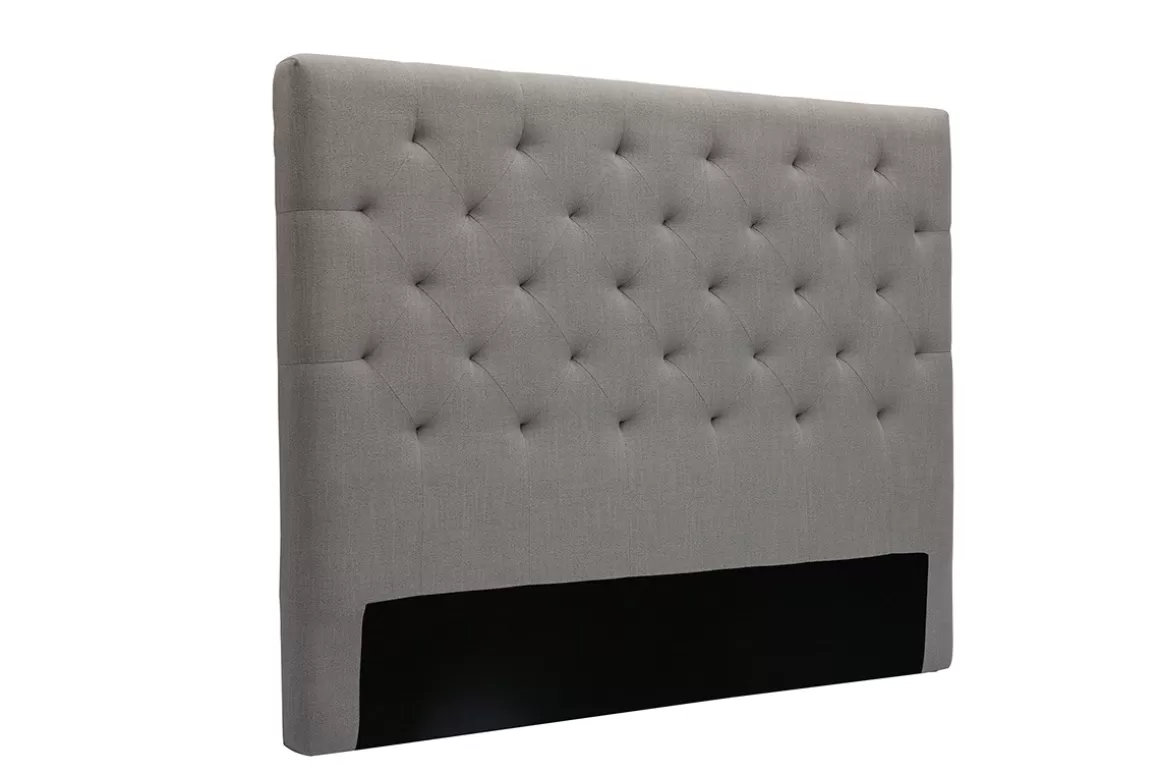 Miliboo Bettkopfteil, hellgrauer Stoff, 140cm ENGUERRAND