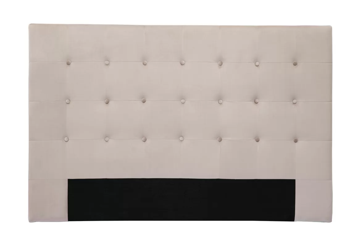 Miliboo Bettkopfteil taupefarbener Samtstoff L170 cm LUTECE