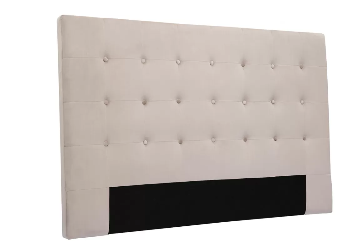 Miliboo Bettkopfteil taupefarbener Samtstoff L170 cm LUTECE
