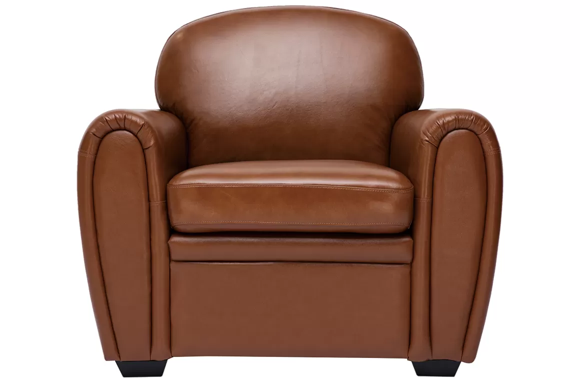 Miliboo Brauner Vintage-Ledersessel CLUB
