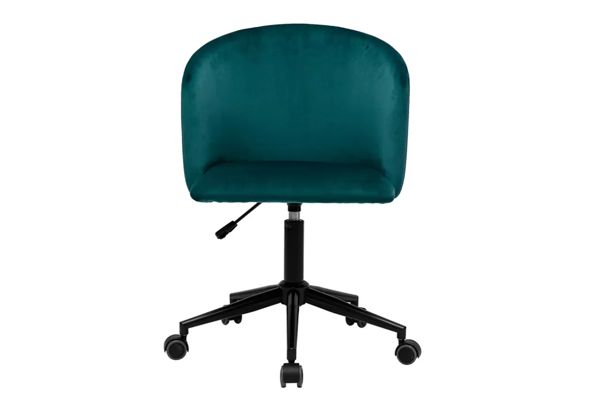 Miliboo Bürostuhl in petrolblauem Samt VANITY
