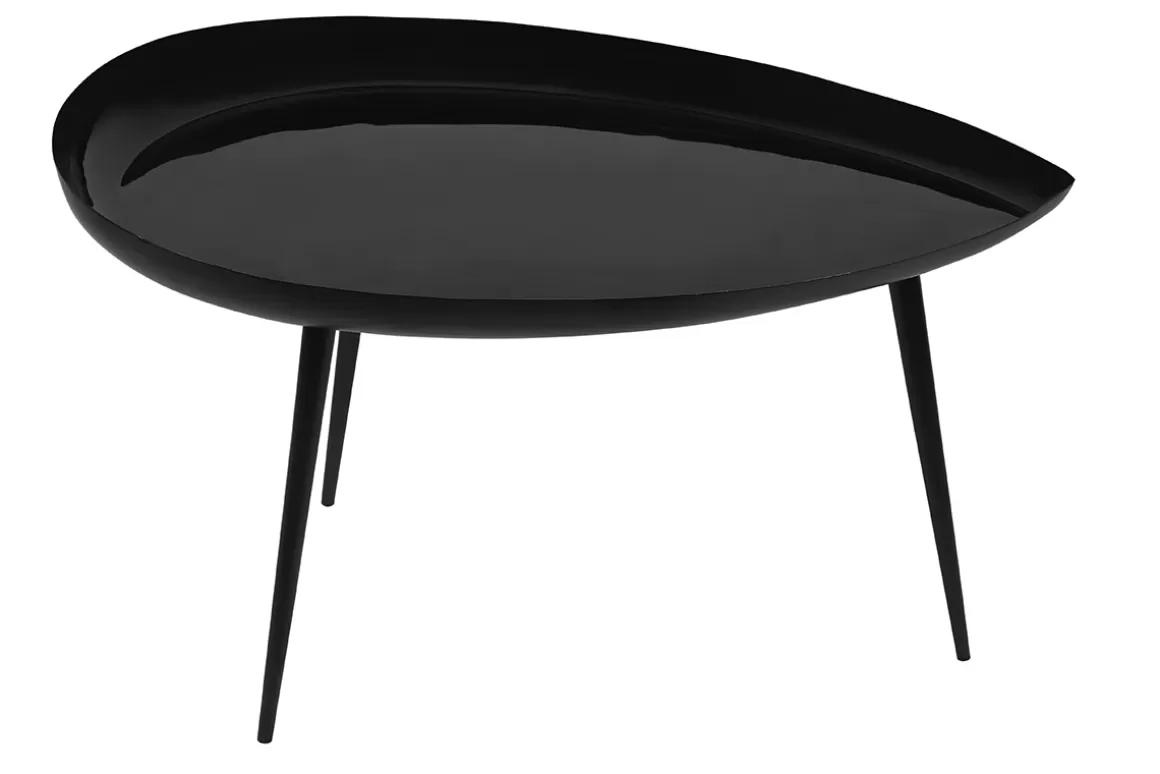 Miliboo Couchtisch lackierter Stahl schwarz matt DROP