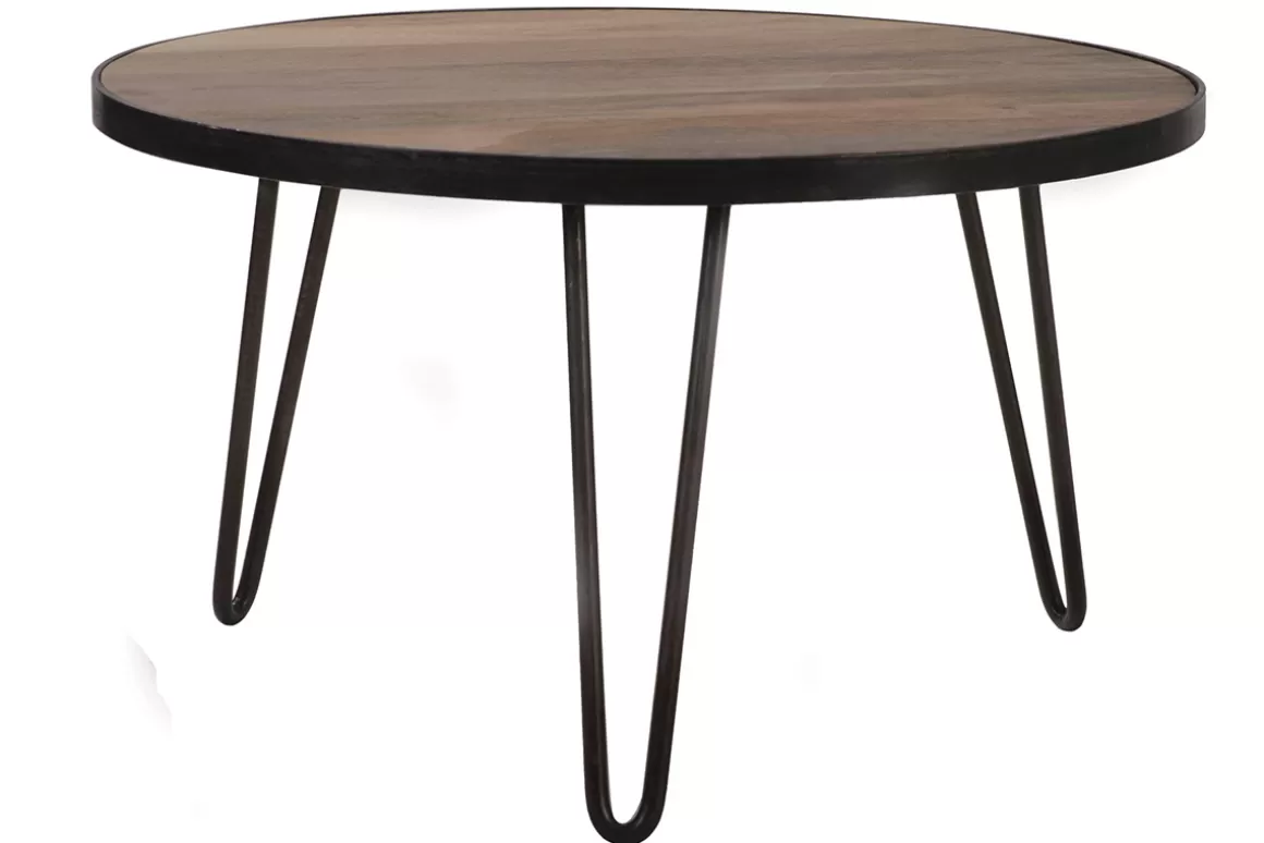 Miliboo Couchtisch rund Industrie-Design 80 x 45 cm ATELIER