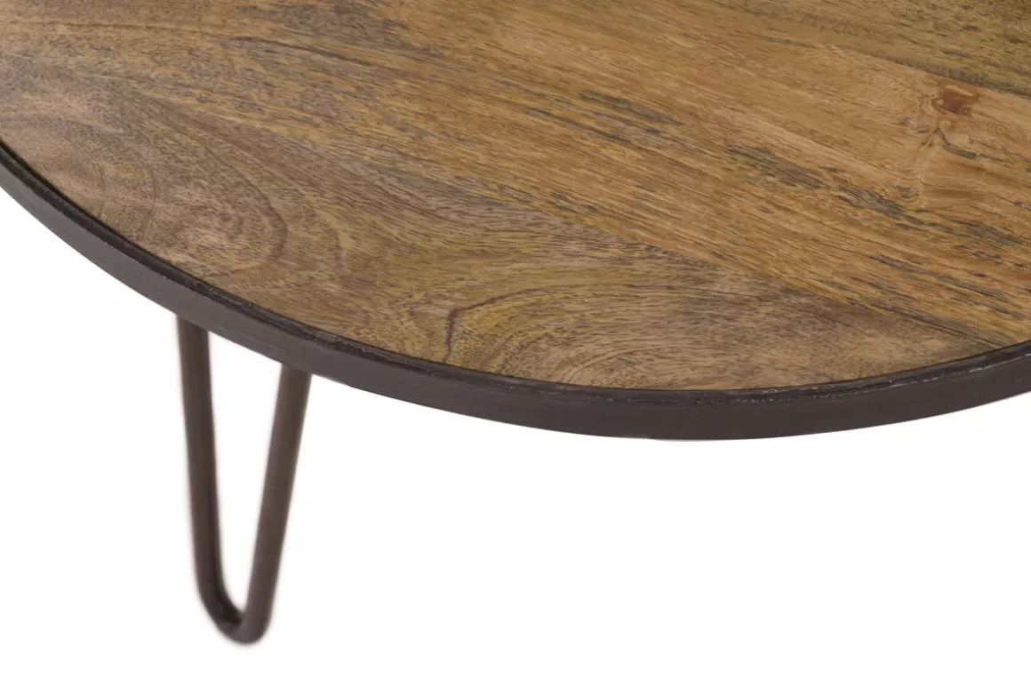 Miliboo Couchtisch rund Industrie-Design 80 x 45 cm ATELIER
