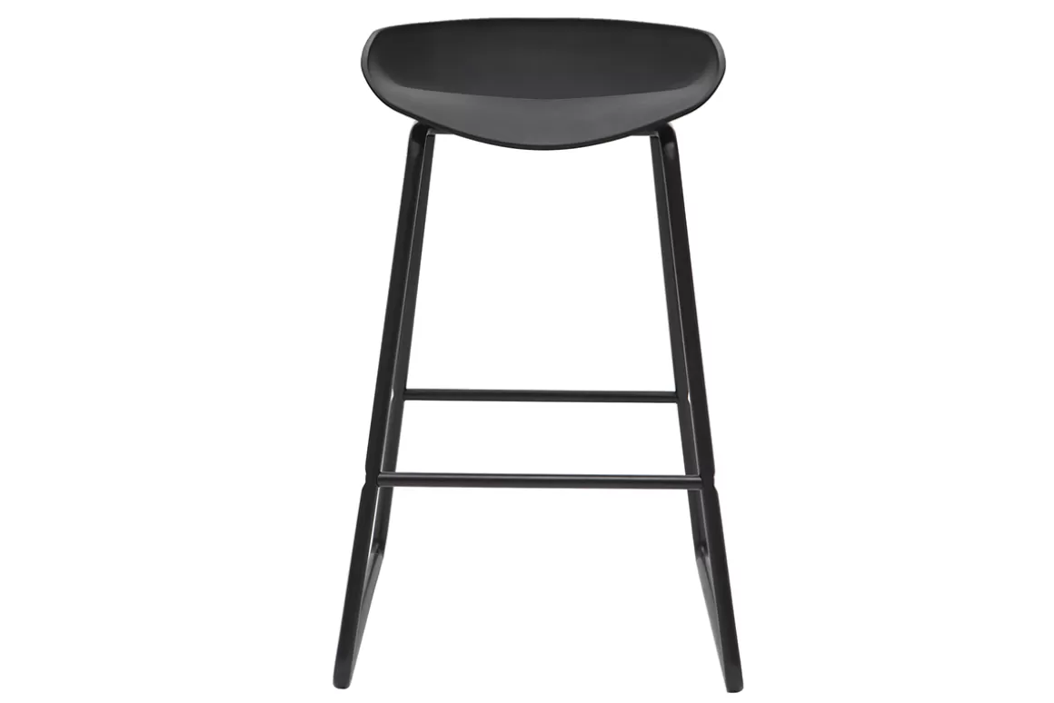 Miliboo Design-Barhocker Schwarz mit Metallbeinen (2 Stk.) PEBBLE