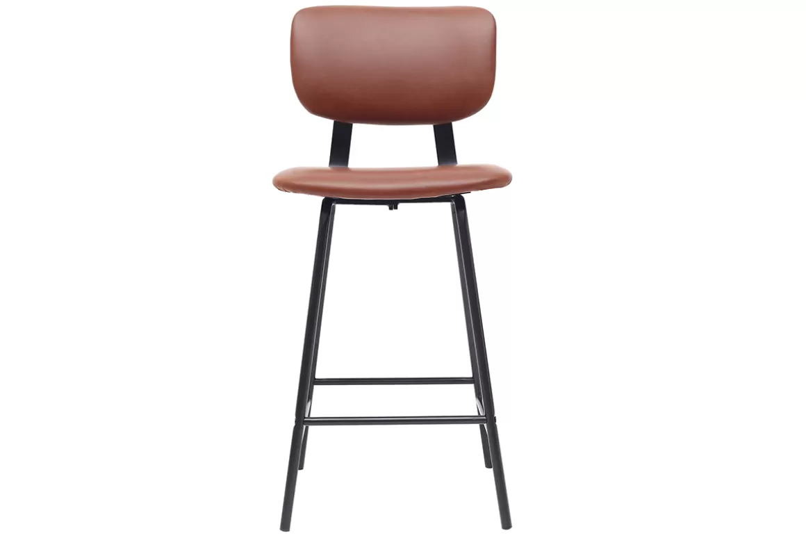 Miliboo Design-Barhocker Vintage Hellbraun mit Metallbeinen 65 cm (2 Stk.) LAB