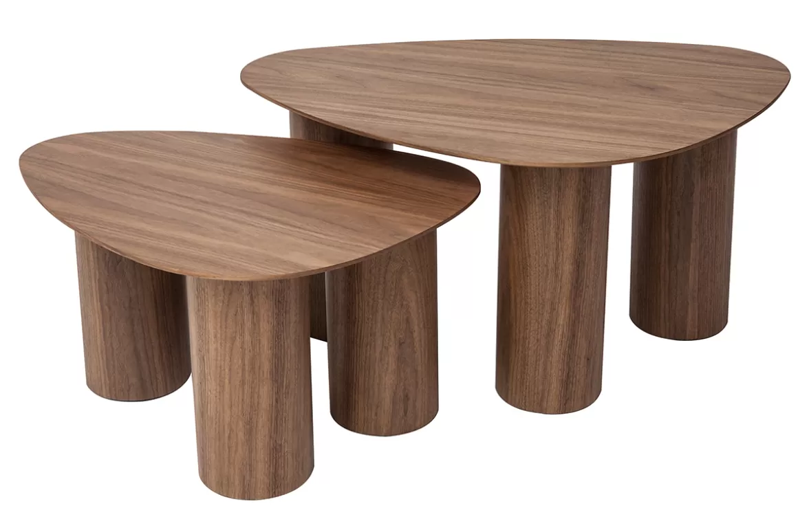 Miliboo Design-Beistelltische aus dunklem Holz (2er-Set) FOLEEN
