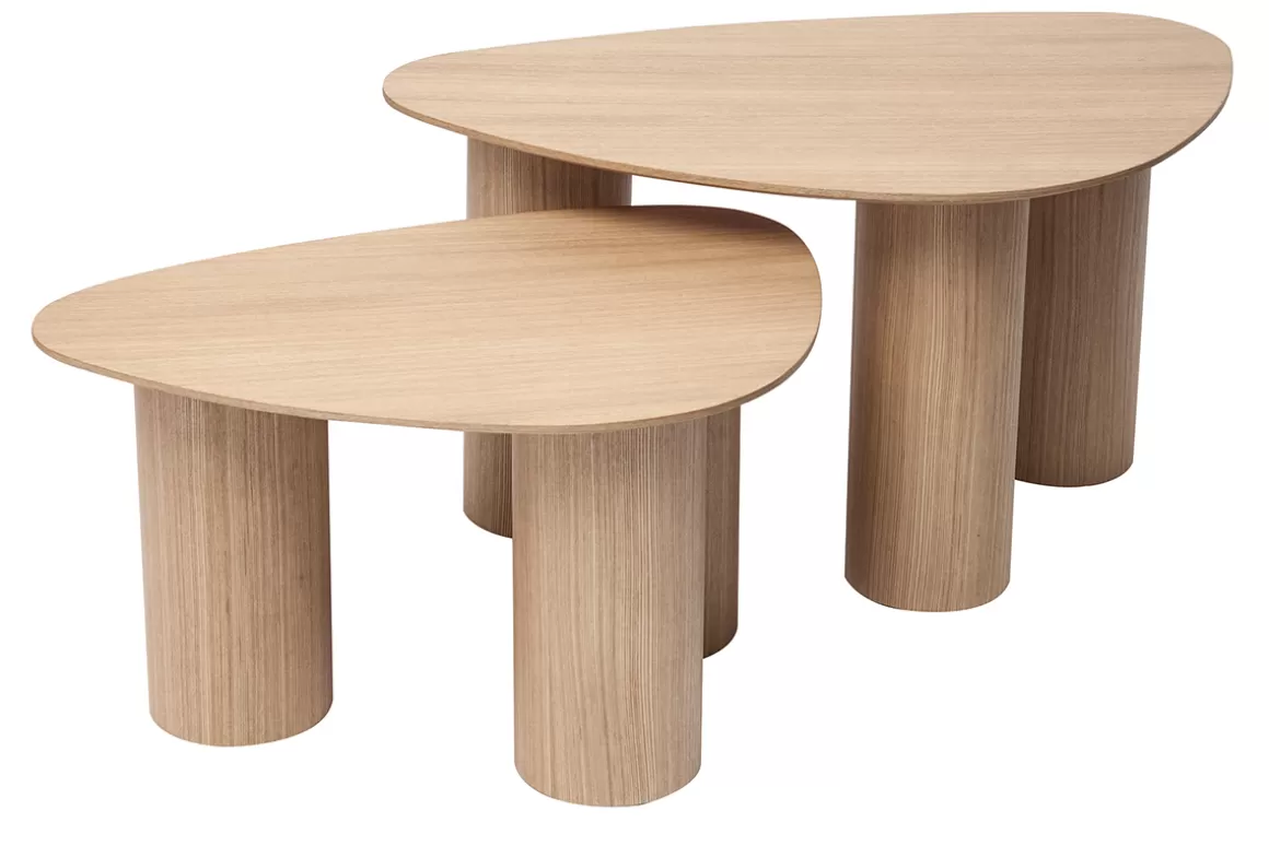 Miliboo Design-Beistelltische aus hellem Holz (2er-Set) FOLEEN