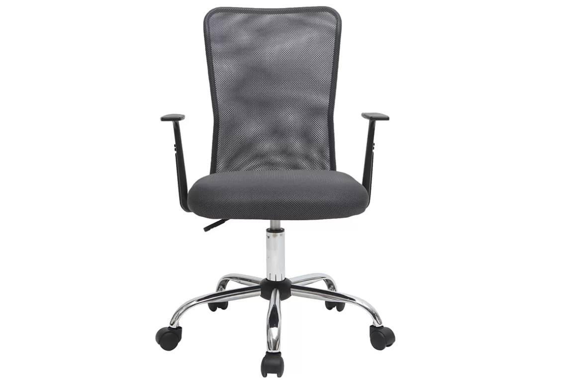 Miliboo Design-Bürosessel Mesh Grau PLUZ