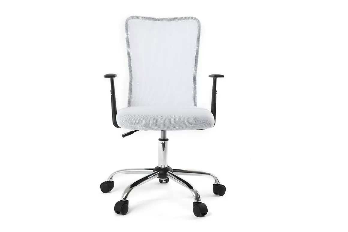 Miliboo Design-Bürosessel Mesh Weiß PLUZ