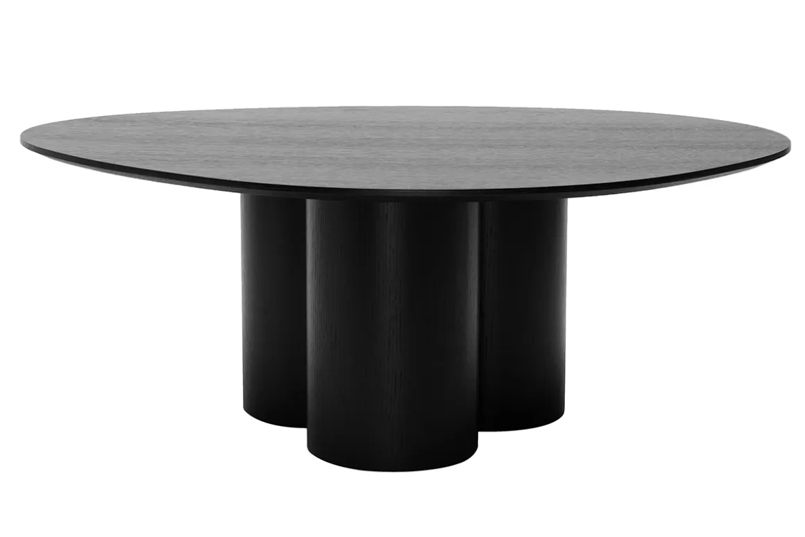 Miliboo Design-Couchtisch aus schwarzem Holz B100 cm HOLLEN