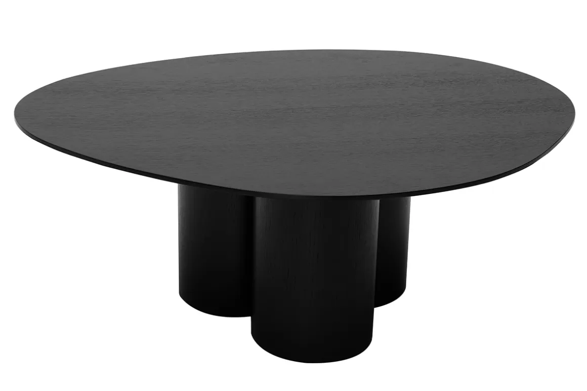 Miliboo Design-Couchtisch aus schwarzem Holz B100 cm HOLLEN