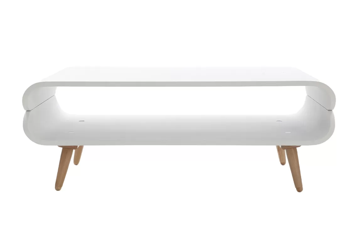 Miliboo Design-Couchtisch Esche Weiß TAKLA