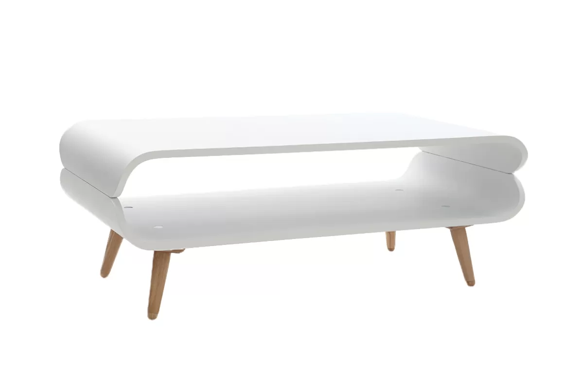Miliboo Design-Couchtisch Esche Weiß TAKLA