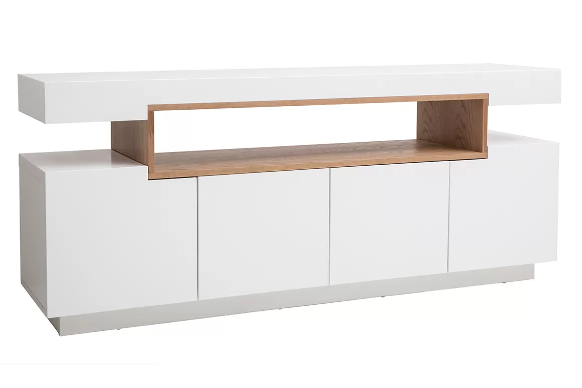 Miliboo Designer-Anrichte und Holznische weiß matt LIVO