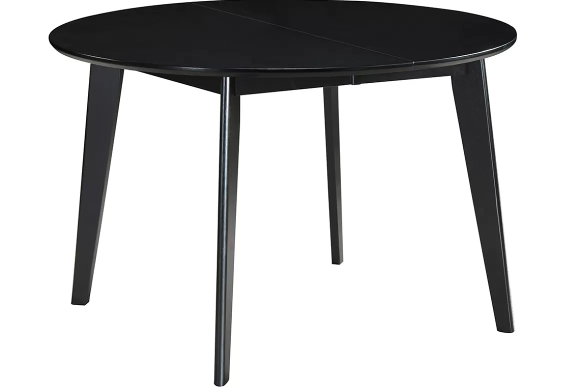 Miliboo Design-Esstisch rund ausziehbar Schwarz L120-150 LEENA