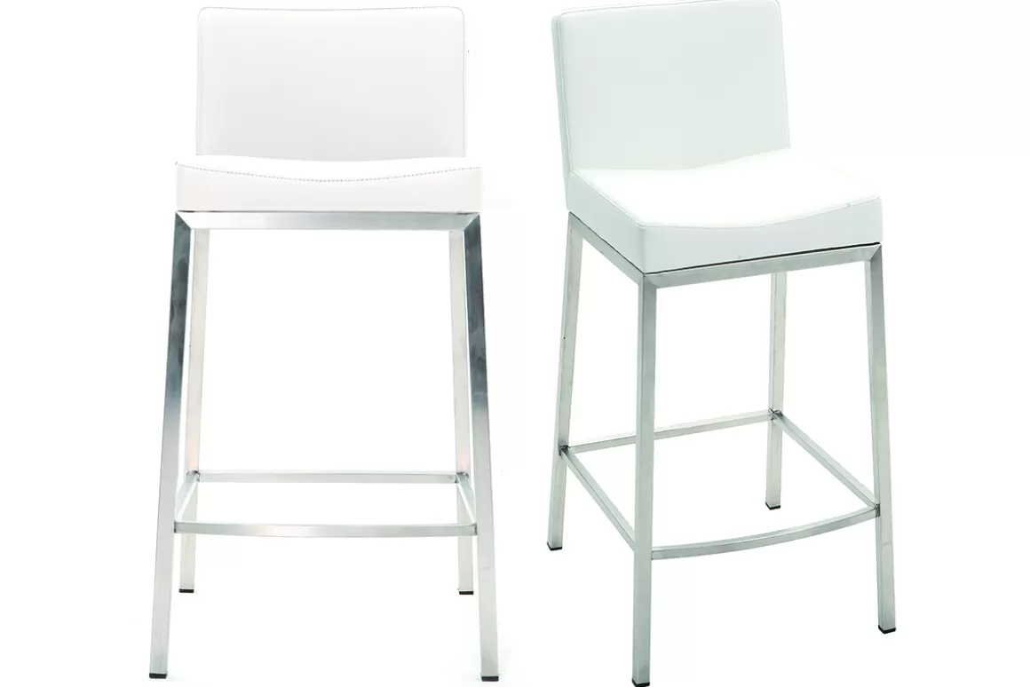 Miliboo Design-Hocker 66 cm Weiß 2er-Set EPSILON