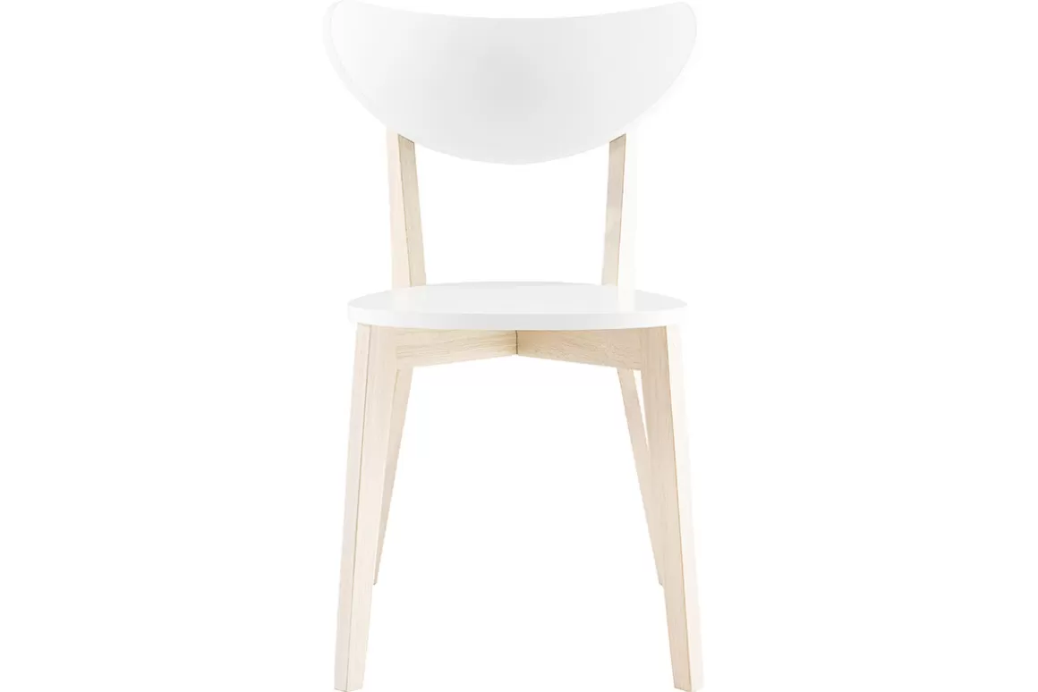 Miliboo Design-Holzstuhl mit Weiß LEENA (2 Stck.)