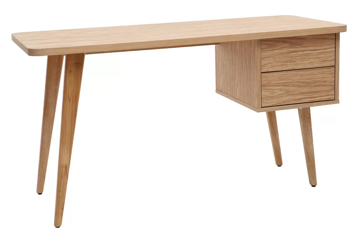 Miliboo Design-Schreibtisch Eiche L140 cm FIFTIES
