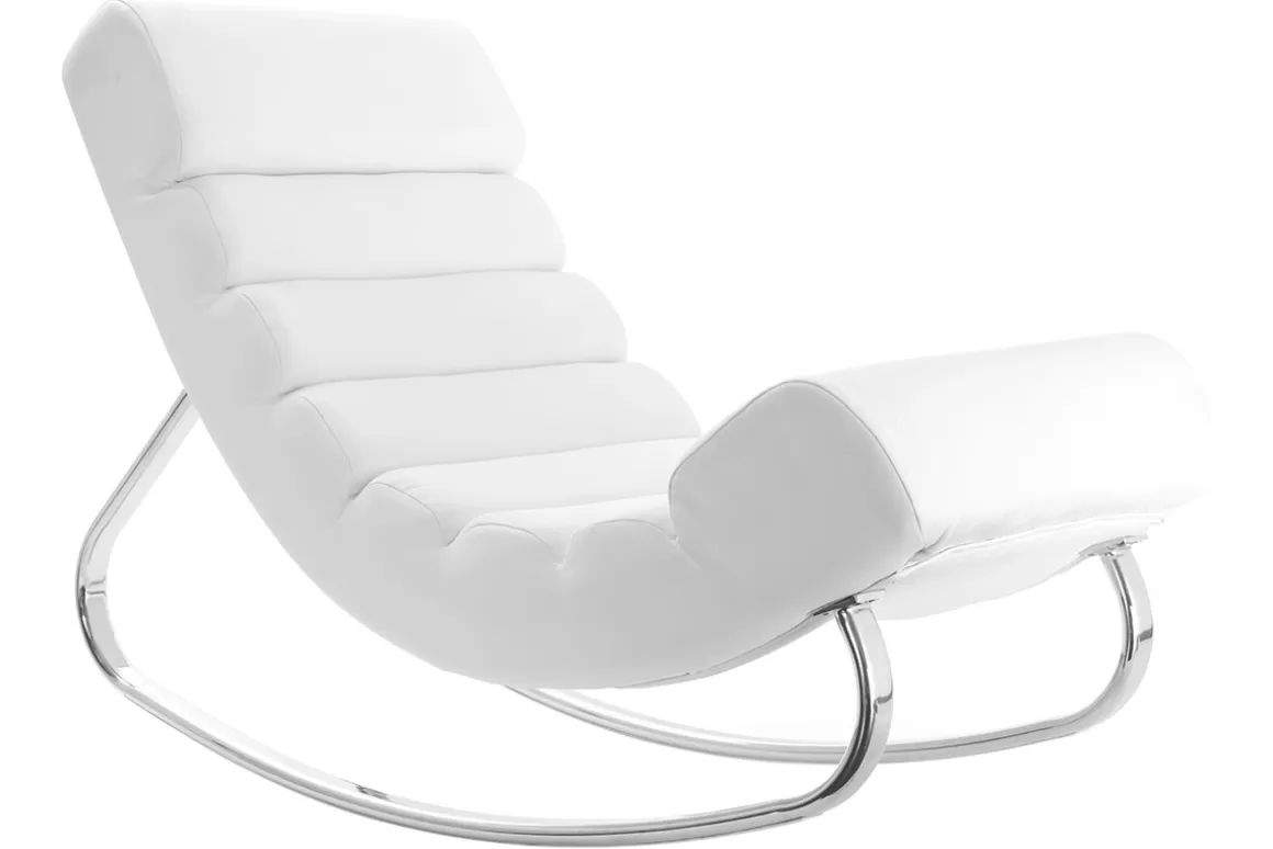 Miliboo Design-Sessel Schaukelstuhl TAYLOR Weiß
