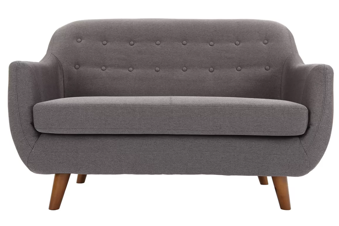 Miliboo Design-Sofa 2 Plätze Anthrazitgrau YNOK