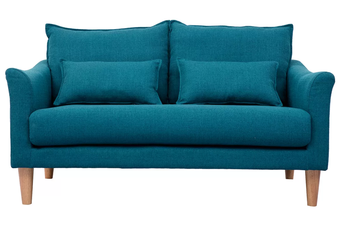 Miliboo Design-Sofa 2 Plätze Entenblau KATE