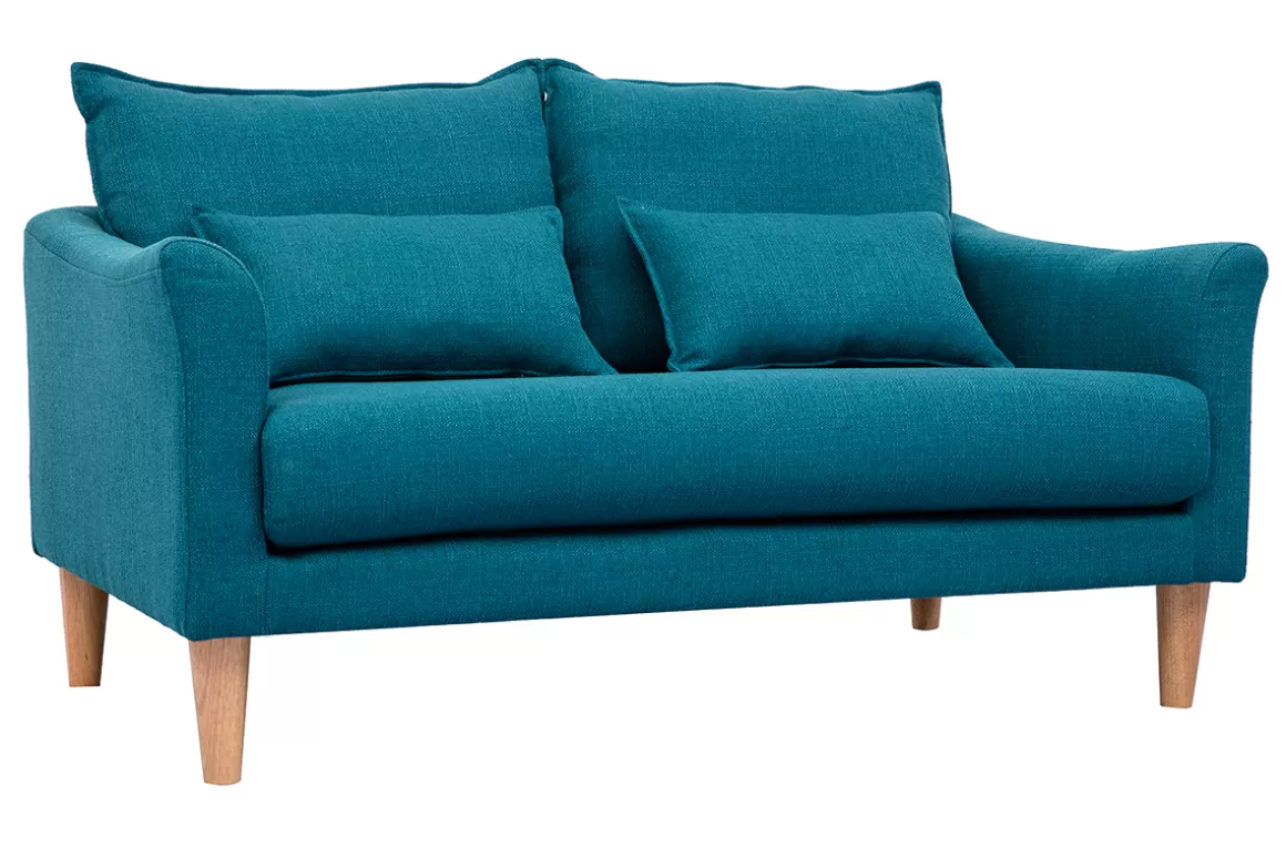 Miliboo Design-Sofa 2 Plätze Entenblau KATE