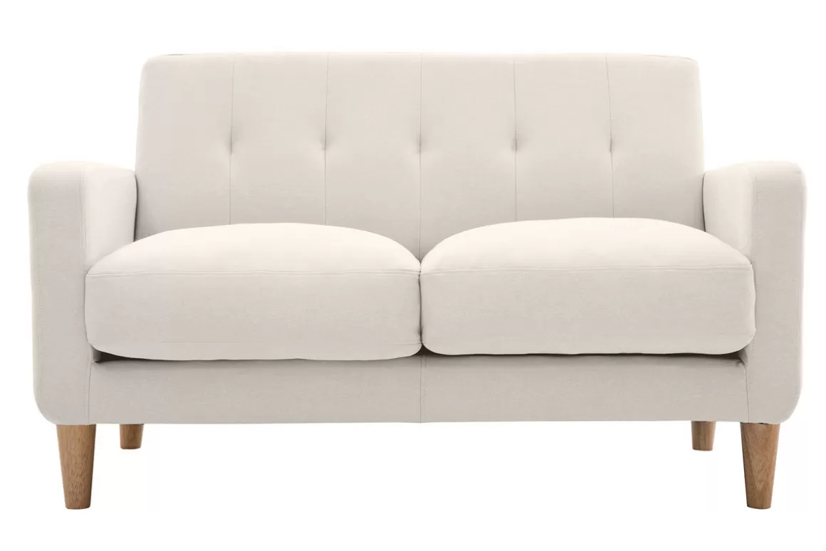 Miliboo Design-Sofa skandinavisch naturfarbener Stoff 2-Sitzer LUNA