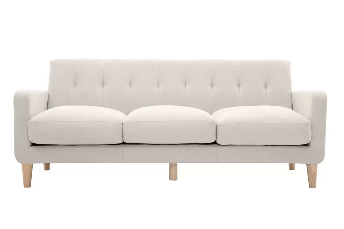 Miliboo Design-Sofa skandinavisch naturfarbener Stoff 3-Sitzer LUNA