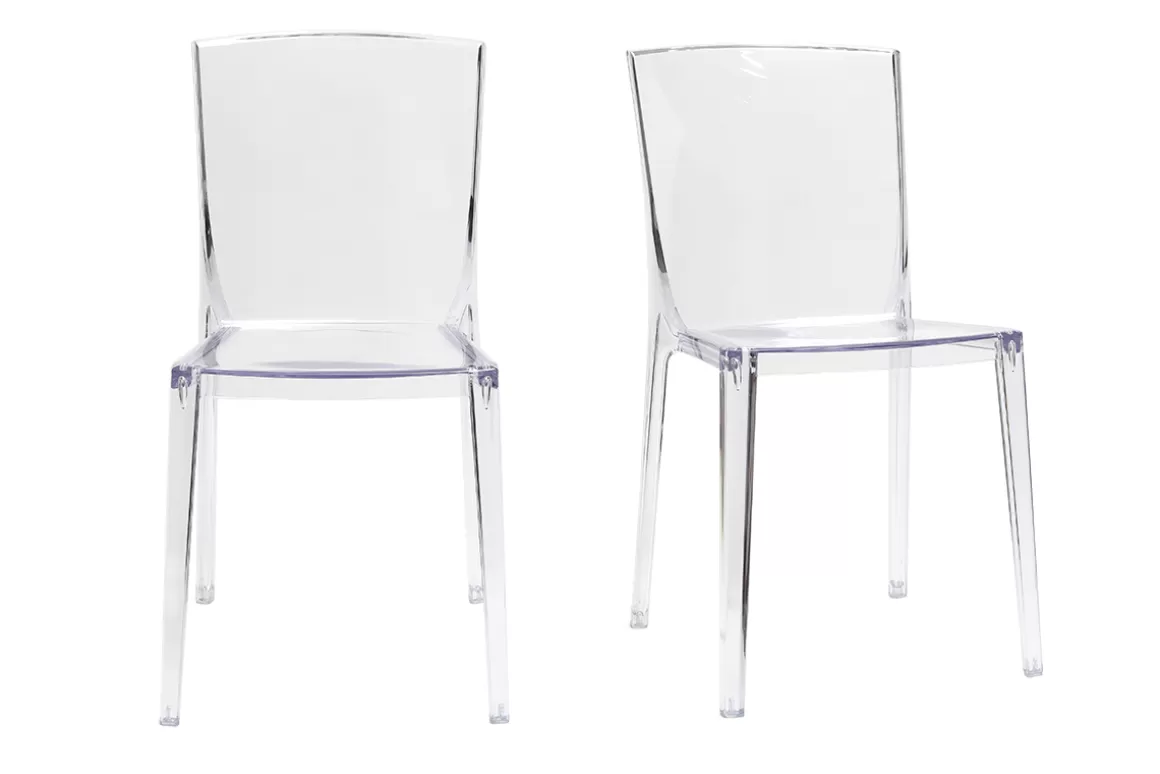 Miliboo Design-Stühle Transparent 2er-Set ISLAND