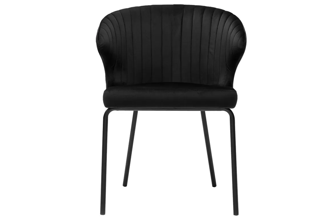 Miliboo Design-Stuhl aus blauem Samt REQUIEM