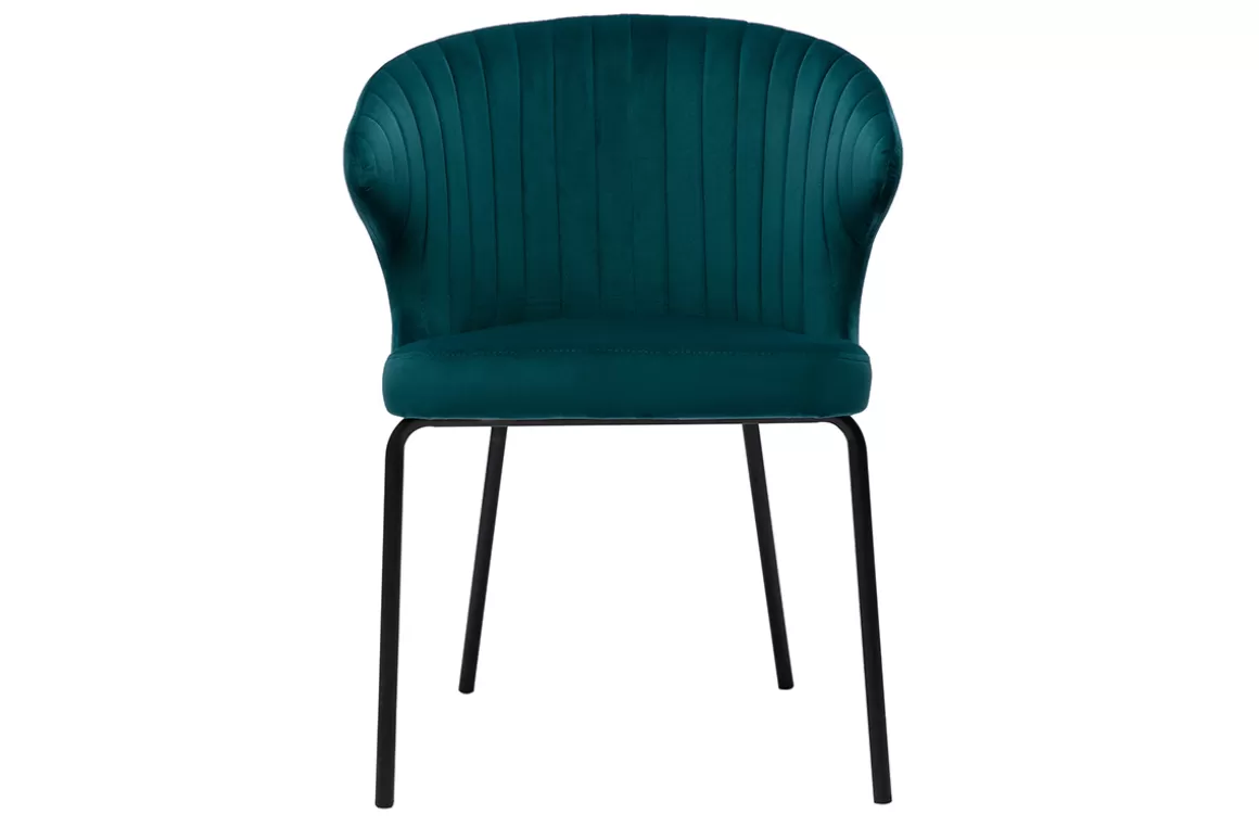 Miliboo Design-Stuhl aus blauem Samt REQUIEM