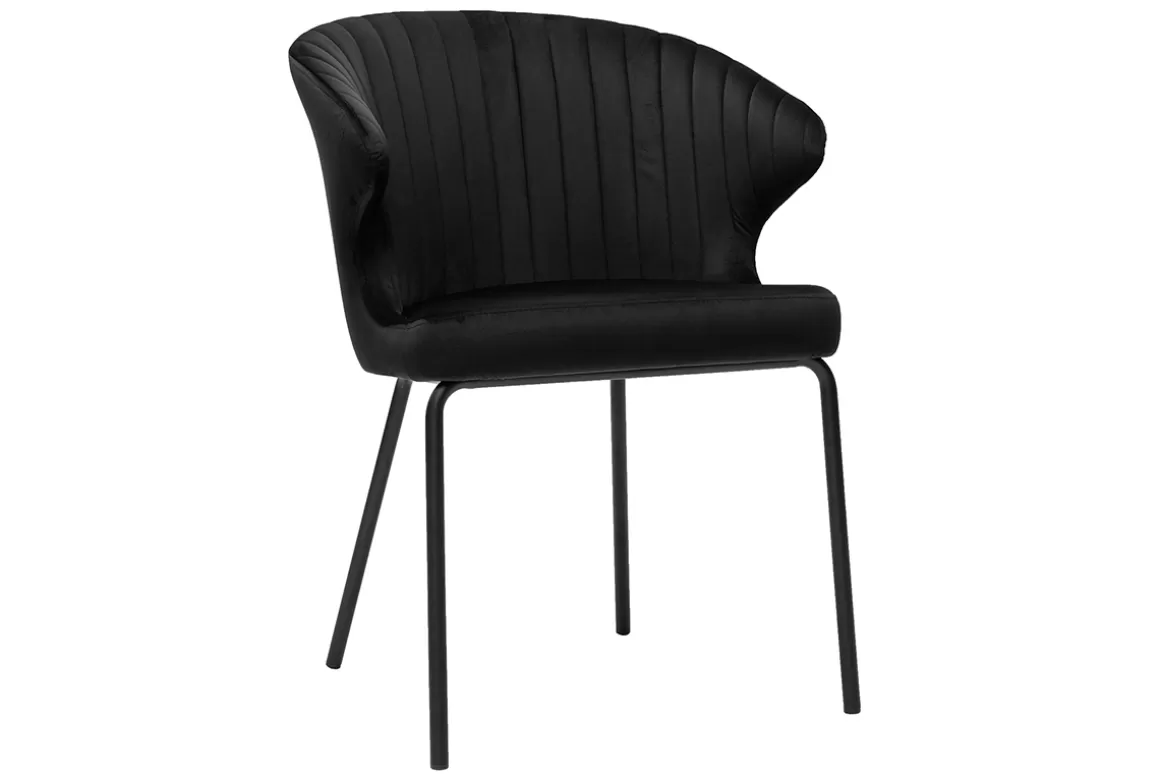 Miliboo Design-Stuhl aus blauem Samt REQUIEM
