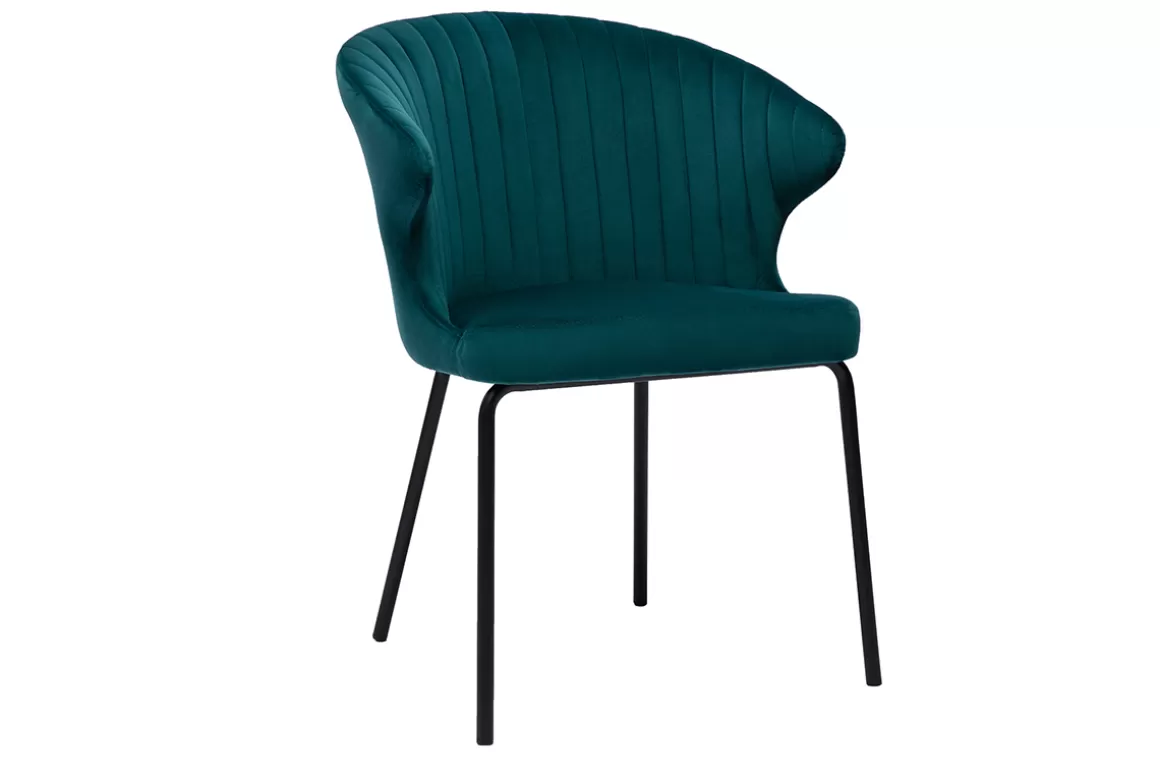 Miliboo Design-Stuhl aus blauem Samt REQUIEM