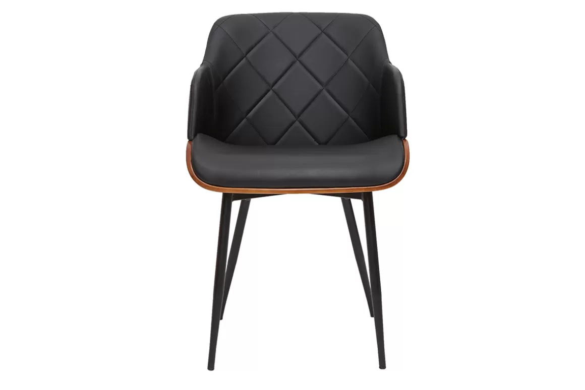 Miliboo Design-Stuhl in Schwarz und Walnuss LUCIEN