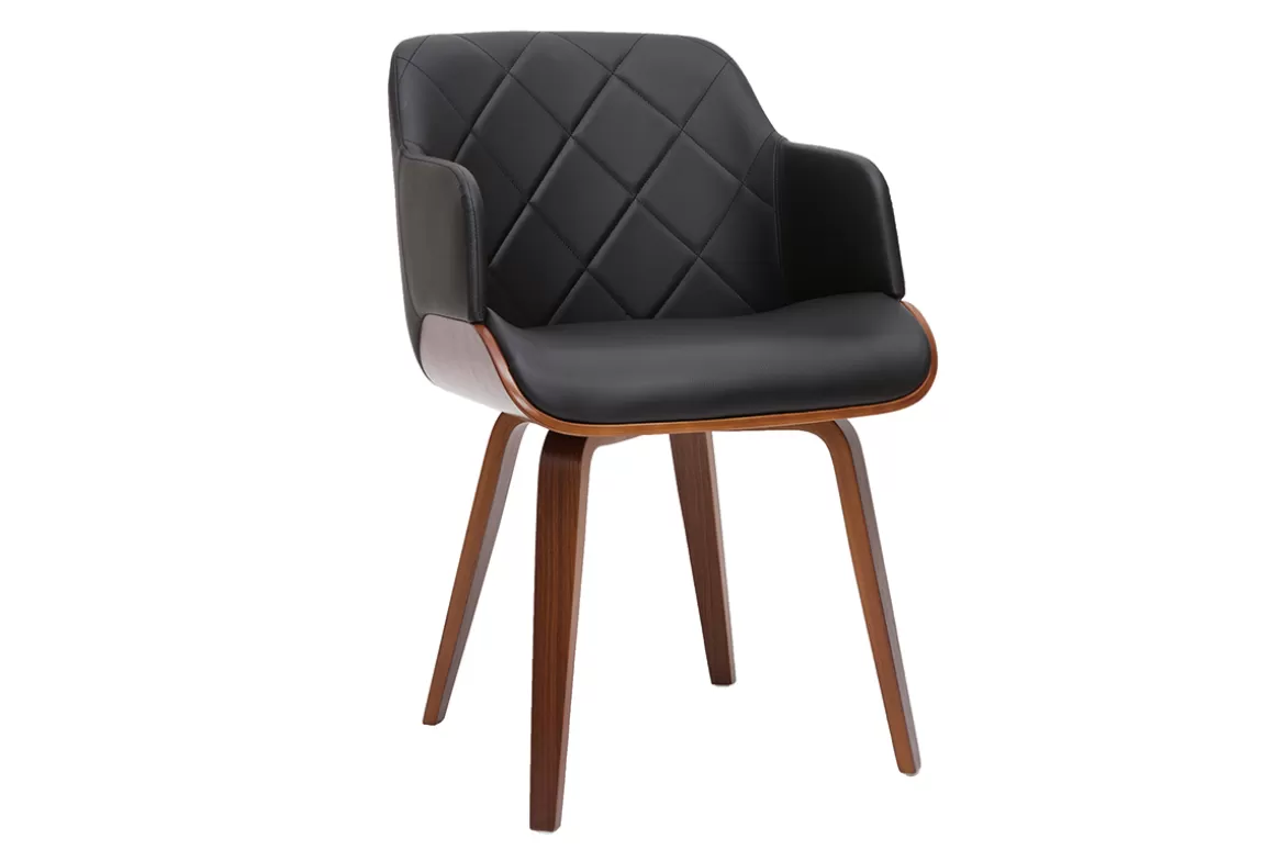Miliboo Design-Stuhl in Schwarz und Walnuss LUCIEN
