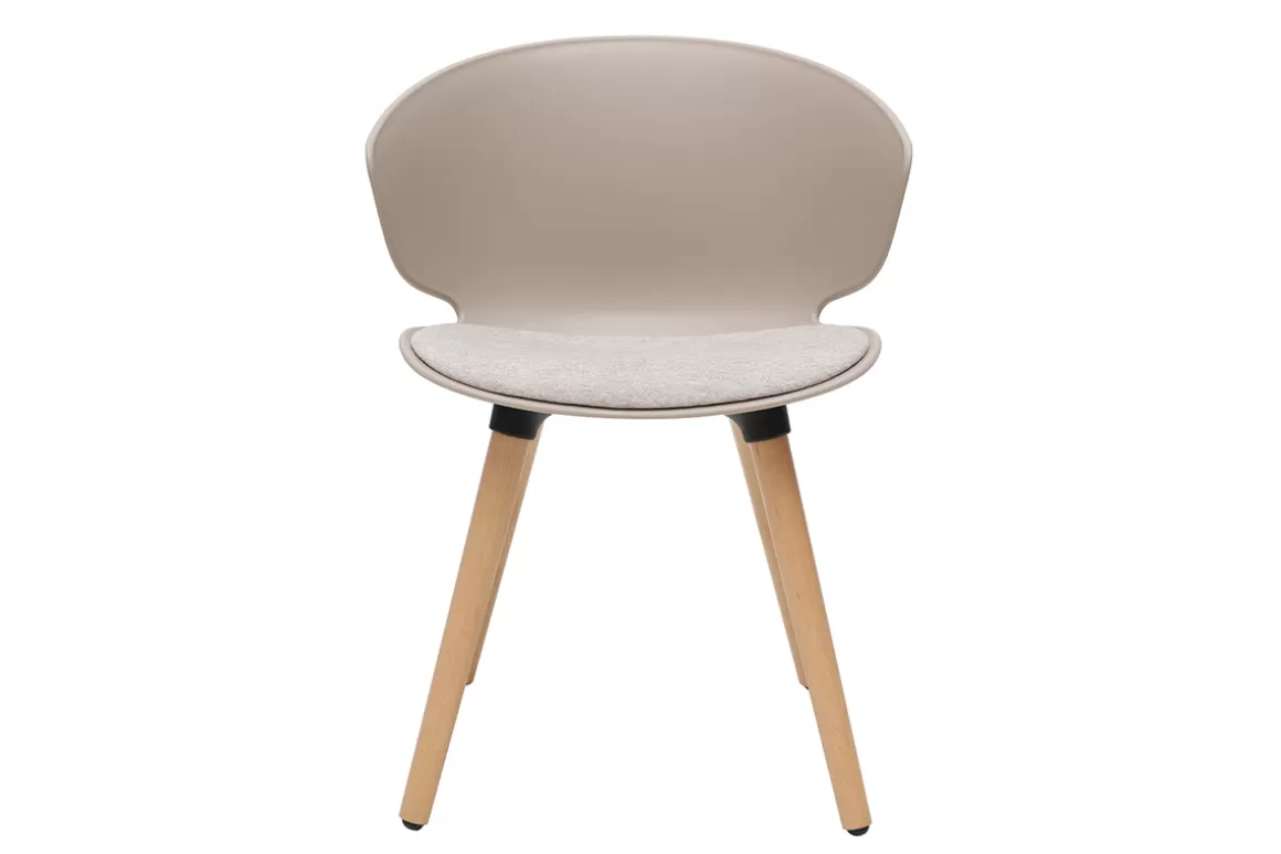 Miliboo Design-Stuhl taupe und helles Holz WING