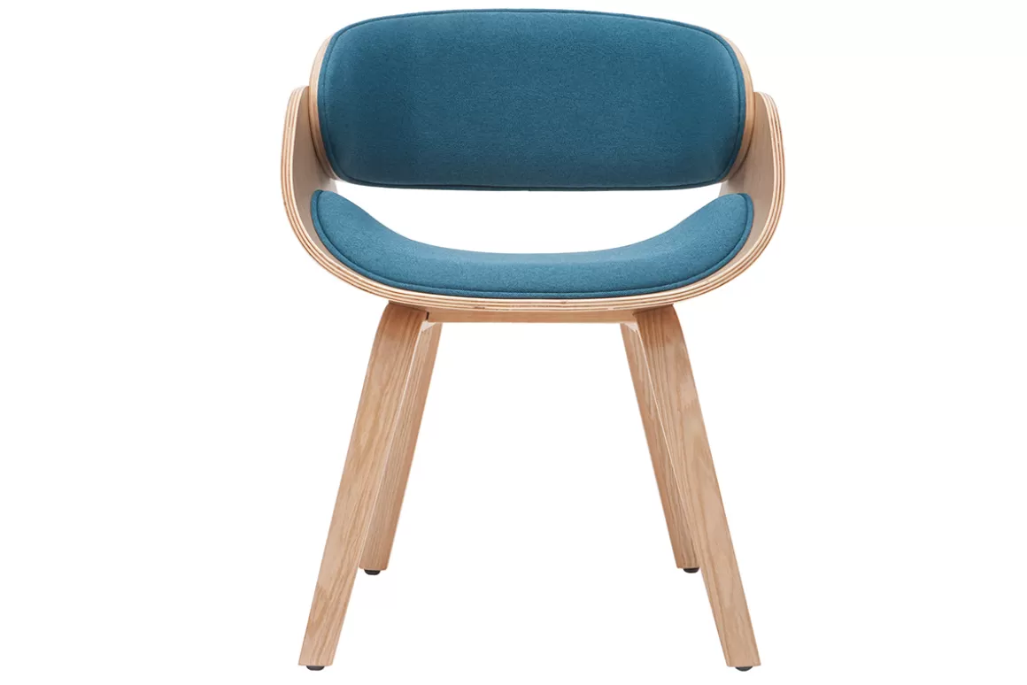 Miliboo Design-Stuhl Weiß und helles Holz BENT