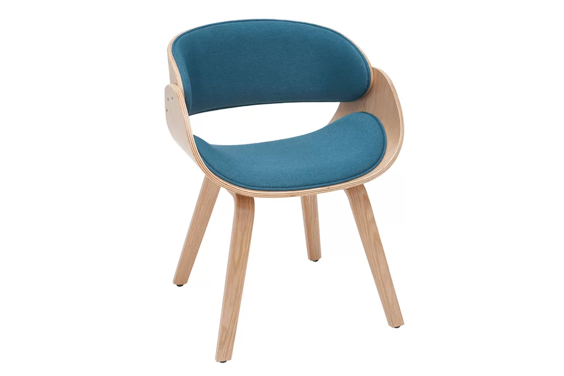 Miliboo Design-Stuhl Weiß und helles Holz BENT