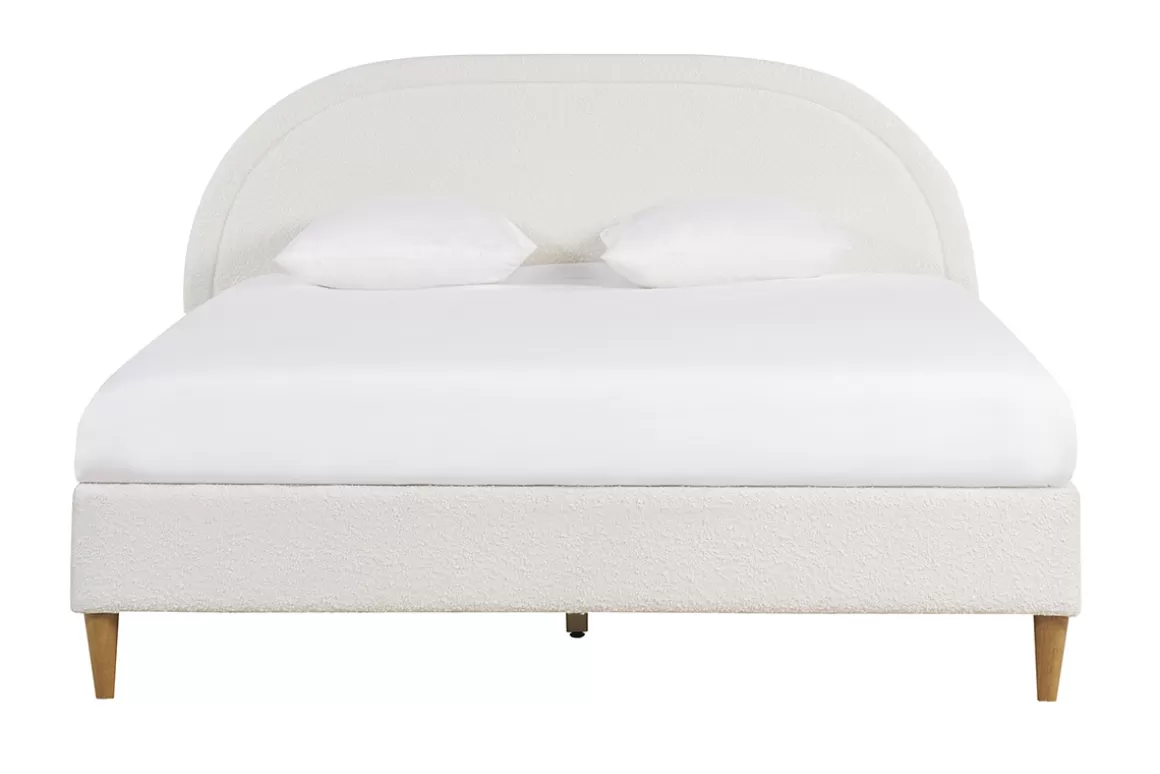 Miliboo Doppelbett 160x200 Stoff mit Bouclé-Wolleffekt CHARLINE